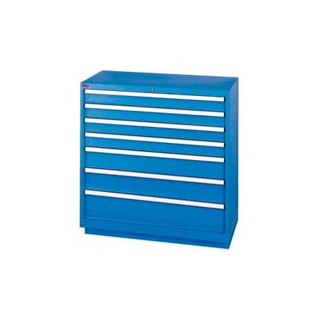 Lista International Lista 7 Drawer Shallow Depth Cabinet - Bright Blue, No Lock XSHS0900-0702BBNL